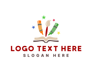 Kindergarten - Colorful Art Book logo design