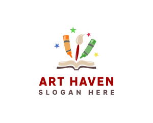 Colorful Art Book logo design