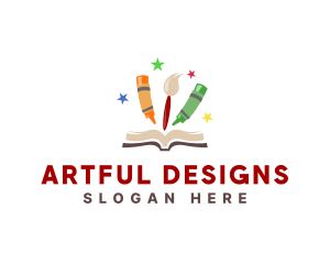 Colorful Art Book logo design