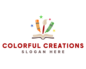 Crayon - Colorful Art Book logo design