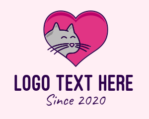 Cat - Heart Cat logo design