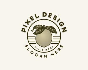 Organic Pear Fruit Logo