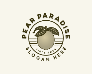 Organic Pear Fruit logo design