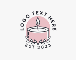 Candle Maker - Candle Leaf Wreath logo design