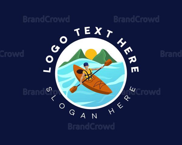 Kayak Paddle Boat Logo