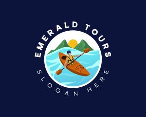 Kayak Paddle Boat logo design