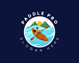 Kayak Paddle Boat logo design