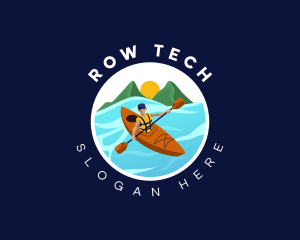 Kayak Paddle Boat logo design