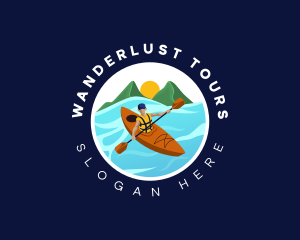 Kayak Paddle Boat logo design