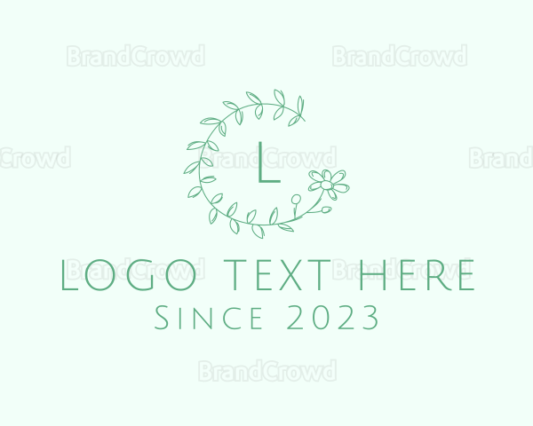 Flower Wreath Wedding Planner Logo