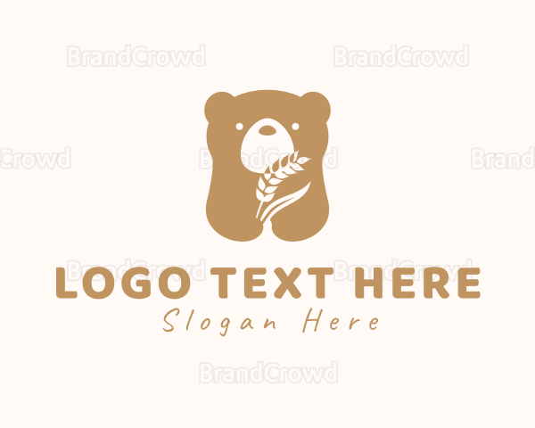 Bear Wheat Farmer Logo