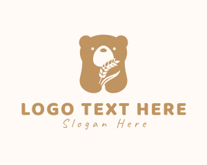 Bear Wheat Farmer Logo