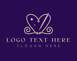 Garment - Heart Needle Sewing logo design