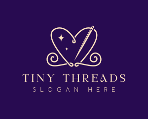 Heart Needle Sewing logo design