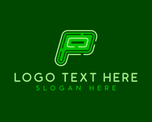 Letter P - Startup Cyber Tech logo design