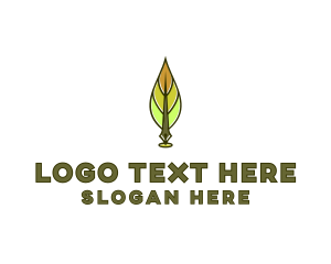 Blogger - Feather Writing Pen logo design