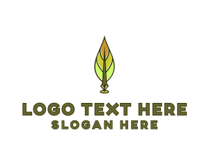 Pen - Feather Writing Pen logo design