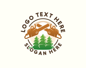 Tree Logging Chainsaw Logo