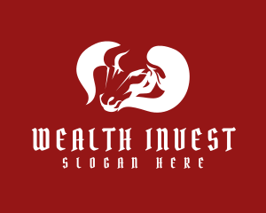 Invest - Bull Horn Bison logo design