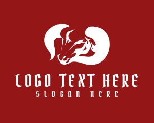 Invest - Bull Horn Bison logo design