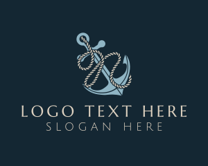 Nautical - Sailor Anchor Rope Letter N logo design