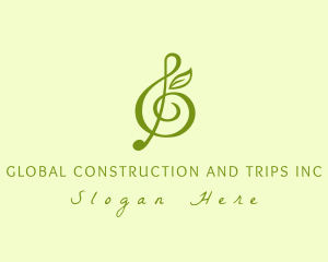 Music G Clef Leaf Logo