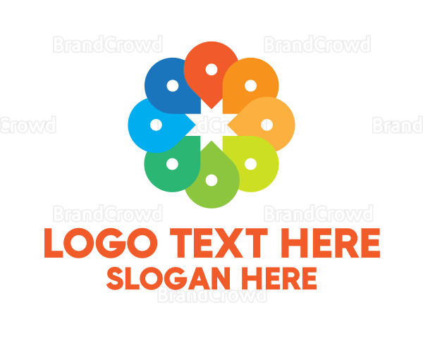 Creative Color Location Pins Logo