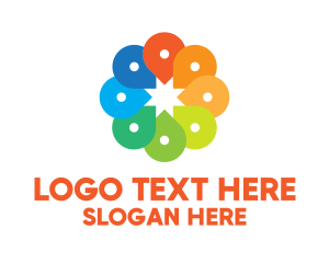 Location Pin - Creative Color Location Pins logo design