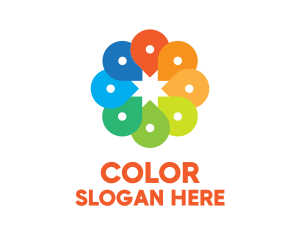Creative Color Location Pins logo design