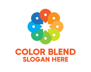 Creative Color Location Pins logo design