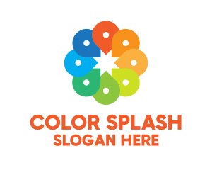 Creative Color Location Pins logo design