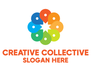 Creative Color Location Pins logo design