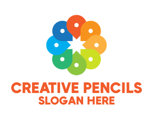 Creative Color Location Pins logo design