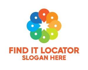 Creative Color Location Pins logo design