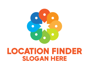 Creative Color Location Pins logo design