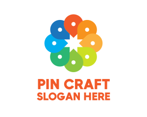 Pins - Creative Color Location Pins logo design