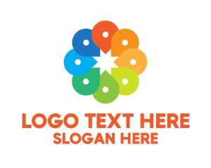 Locator - Creative Color Location Pins logo design