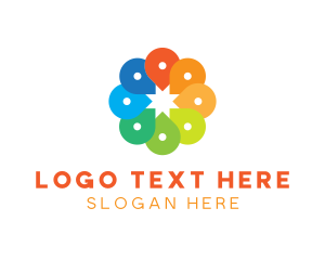 Colored - Creative Color Location Pins logo design