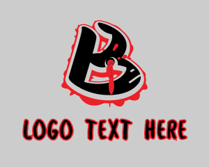 Splatter - Splatter Graffiti Letter B logo design