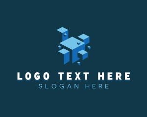 Modern - Digital Cube Pixel logo design
