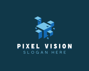 Digital Cube Pixel logo design