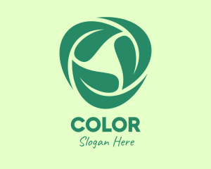Vegan - Green Eco Leaves logo design