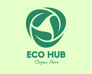 Green Eco Leaves logo design