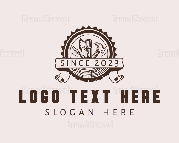 Carpentry Tools Badge Logo