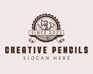 Carpentry Tools Badge logo design