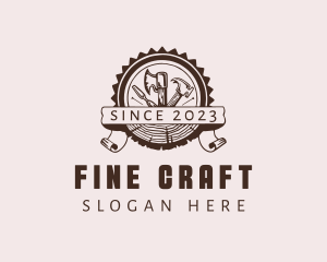 Carpentry Tools Badge logo design