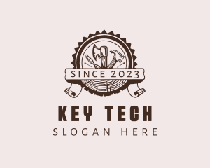 Carpentry Tools Badge logo design