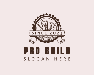 Carpentry Tools Badge logo design