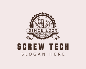 Carpentry Tools Badge logo design