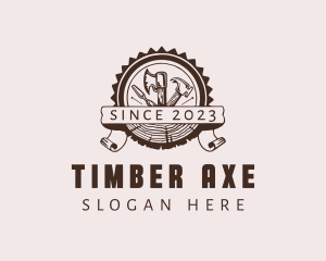 Carpentry Tools Badge logo design